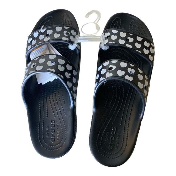 Crocs Classic Heart Print Sandals Men's Size 11 Flats Shoes NEW - Picture 11 of 12
